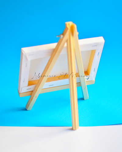 Mini Chevalet Lot De 6 S En Bois 15 X 8 Cm Avec Mini Toile 10 X 10 Cm - Petit Chevalet De Table - Support En Toile Pour Peinture, Bricolage, Table, Du00e9coration Mini Chevalet Action