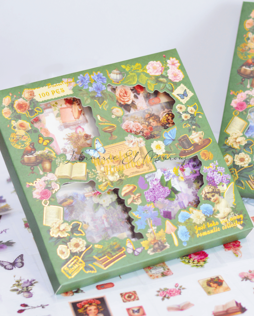 123 Autocollants Transparents Vintage - Kit Scrapbooking & Journaling - Motifs Brûlés, Anciens - Pour Enveloppes, Cartes
