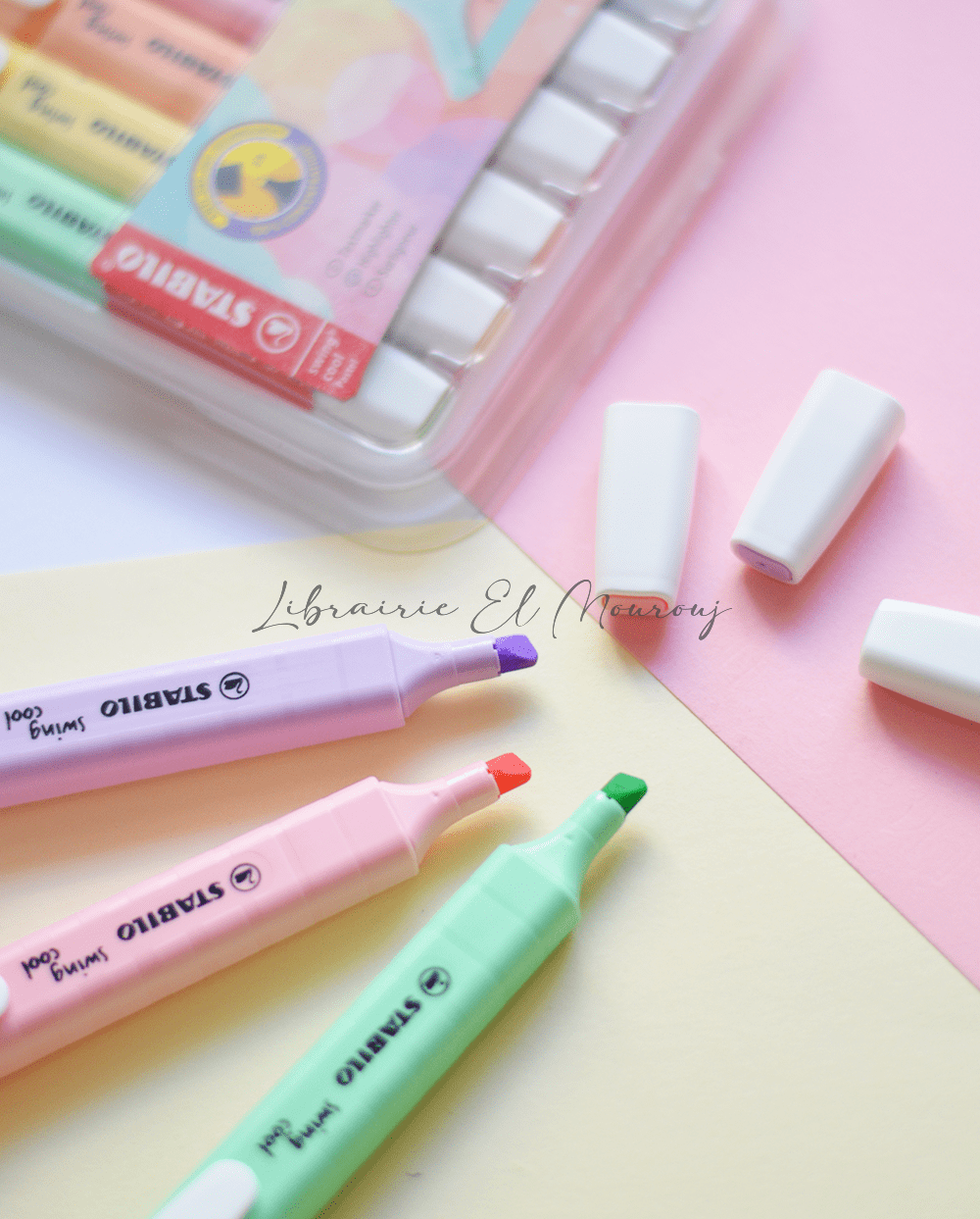 Stabilo Swing Cool Pastel – 8 surligneurs doux, pointe 1mm/4mm