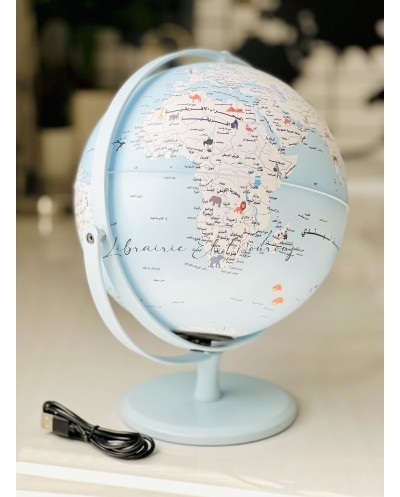 Globe Terrestre Lumineux 20 cm - Rotation 720° - Arabe