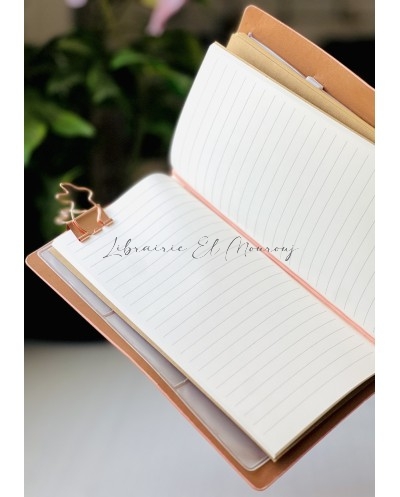Notebook Cuir Vintage Saumon | Carnet Élégant Tunisie