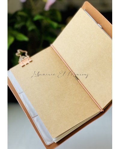 Notebook Cuir Vintage Saumon | Carnet Élégant Tunisie