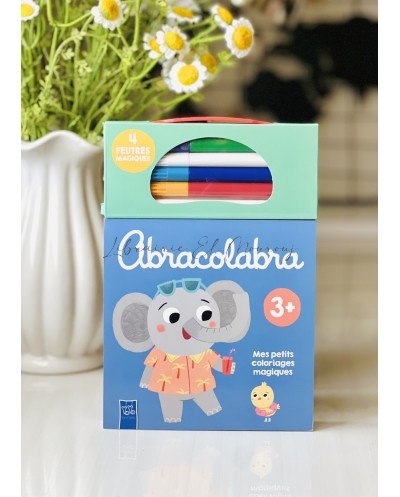 Abracolabra Bleu avec 4 Feutres Magiques | Livre Créatif Enfant
