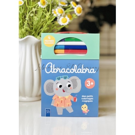 Abracolabra Bleu avec 4 Feutres Magiques | Livre Créatif Enfant