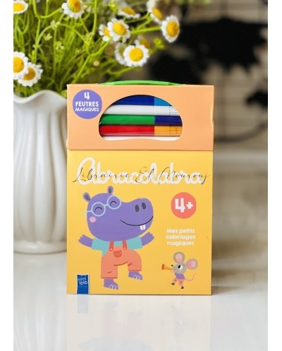 Abracolabra Jaune avec 4 Feutres Magiques | Livre Créatif Enfant