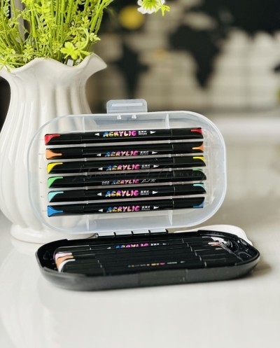 Marqueur Acrylique de 12 DOUBLE POINTE