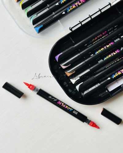 Marqueur Acrylique de 12 DOUBLE POINTE