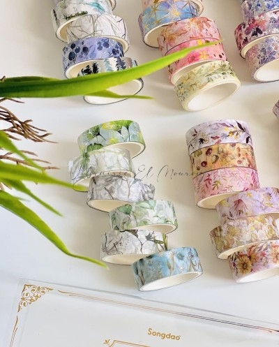 Pack 6 Washi Tapes Motifs Fleurs - Librairie El Mourouj