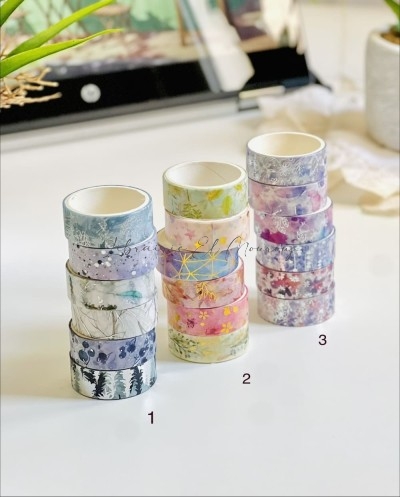 Pack 6 Washi Tapes Motifs Fleurs - Librairie El Mourouj