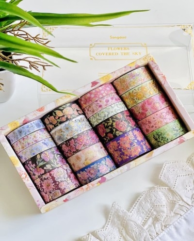 Set 20 Washi Tapes Floraux | Librairie El Mourouj