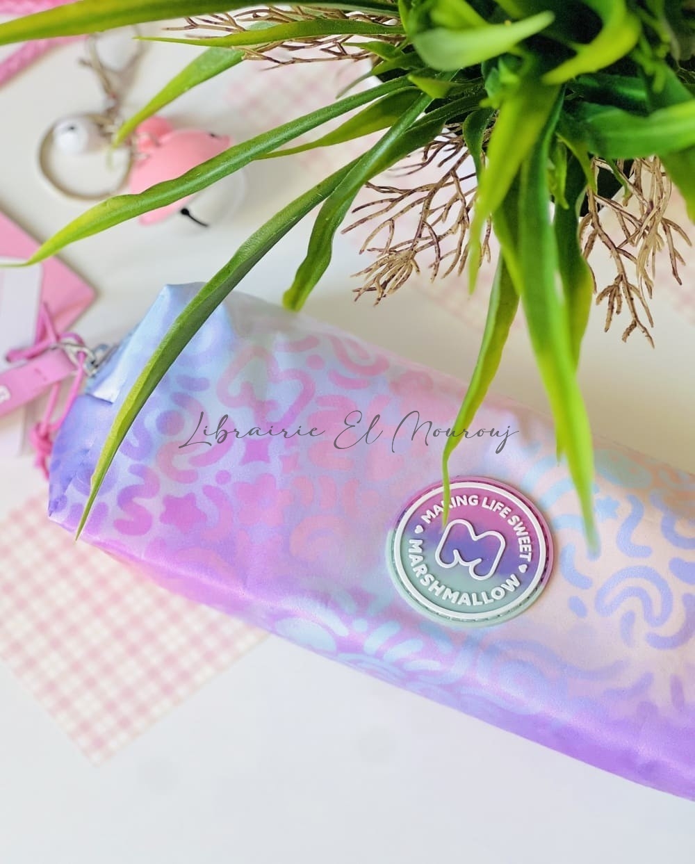 Trousse Pastel "Marshmallow" à Motifs Abstraits & Fini Satiné