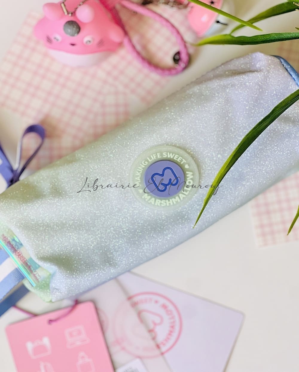 Trousse Pailletée Pastel "Glitter Marshmallow" à Double Zip
