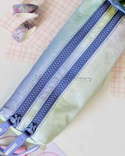 Trousse Pailletée Pastel "Glitter Marshmallow" à Double Zip