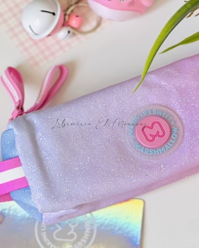 Trousse Pailletée Pastel "Candy Sunset" à Double Zip