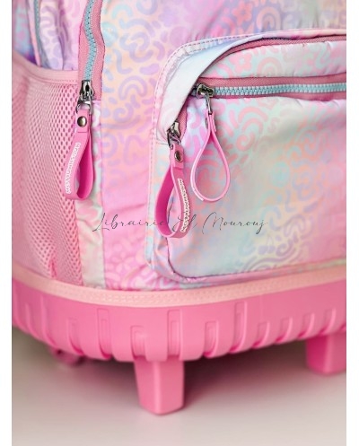 Sac à Dos à Roulette Trolley Iris Rose Marshmallow | Librairie Mourouj