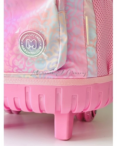 Sac à Dos à Roulette Trolley Iris Rose Marshmallow | Librairie Mourouj