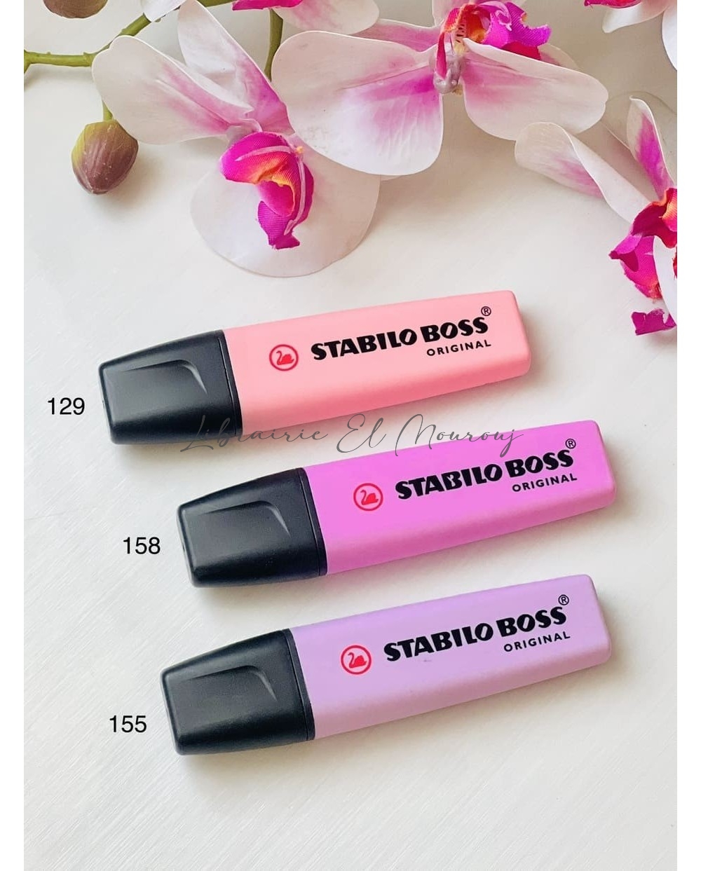 Surligneurs STABILO BOSS ORIGINAL – nuances pastel (rose et lilas)