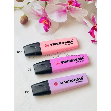 Surligneurs Pastel Rose & Lilas Stabilo Boss | El Mourouj