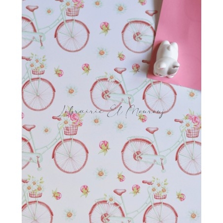 Rouleau Papier Cadeaux Vélo Rose | Librairie El Mourouj