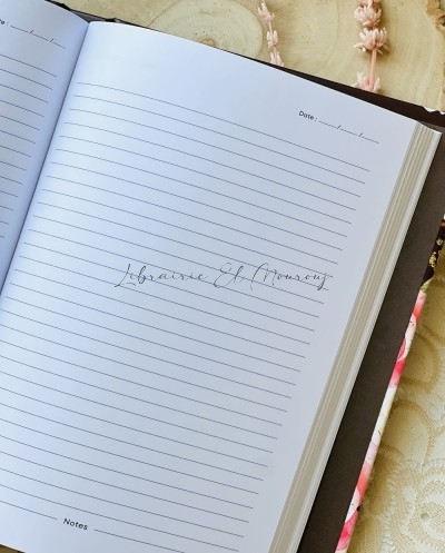 Notebook Élégant Motifs Pivoines Rose & Chocolat By Printme