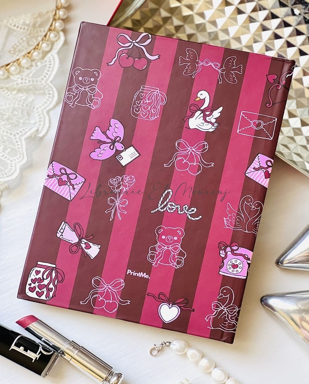 Notebook Coquet Rétro – Rayures & Motifs Vintage By Printme