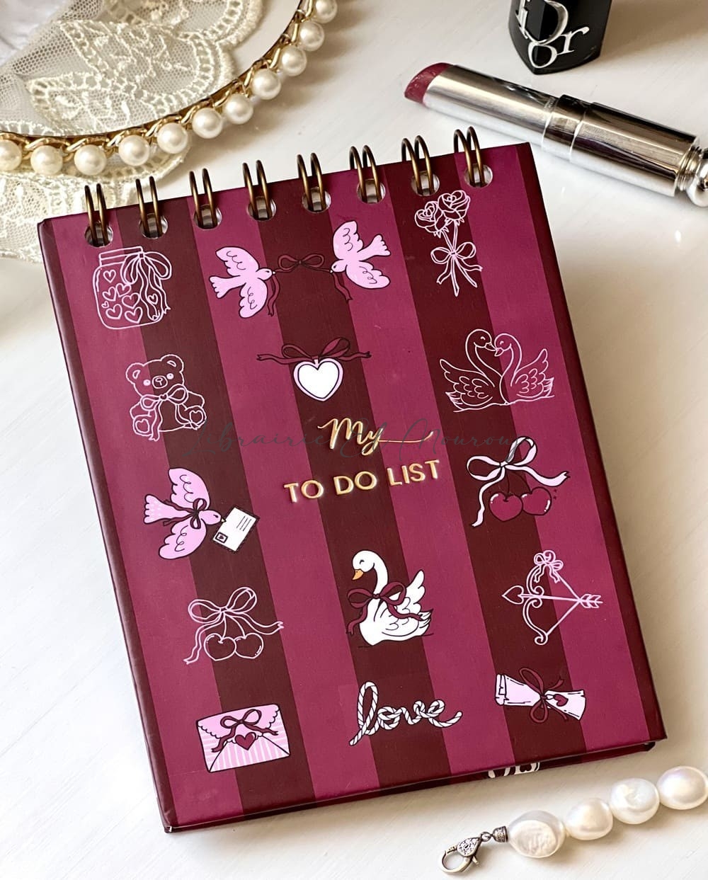 Mini To Do List Coquet Rétro – Rayures & Motifs Romantiques By Printme
