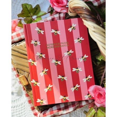 Notebook Pétillant Motifs Abeilles & Rayures Vintage by Printme
