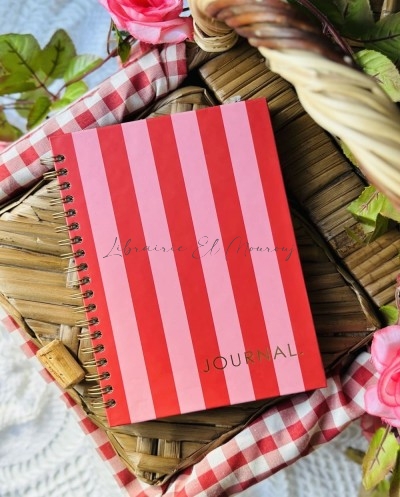 Journal à spirales Rayures Pop & Vintage Rose et Rouge by Printme