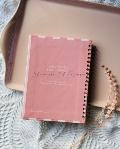 Journal  À Spirales – Rayures Rose Pastel & Blanc Style Vintage by Printme