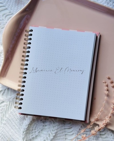 Journal  À Spirales – Rayures Rose Pastel & Blanc Style Vintage by Printme