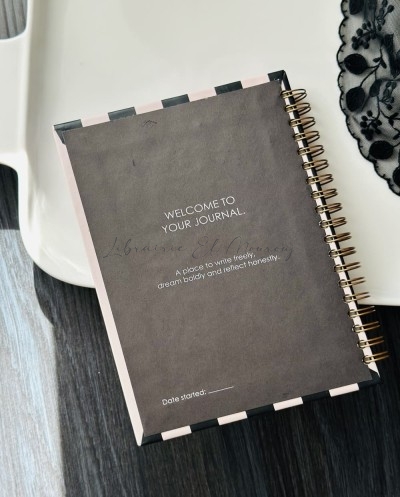 Journal à spirales Rayures Noir & Beige Chic by Printme