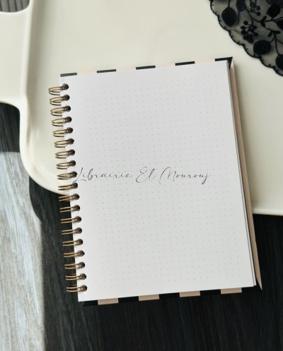 Journal à spirales Rayures Noir & Beige Chic by Printme