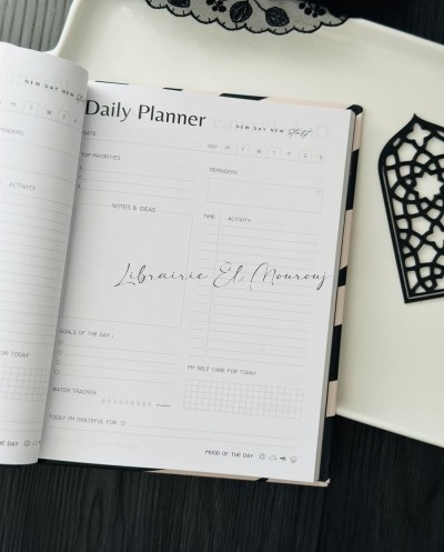 "Daily Planner" – Motif Zèbre Noir & Beige Chic by Printme