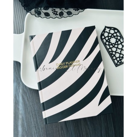 "Daily Planner" – Motif Zèbre Noir & Beige Chic by Printme