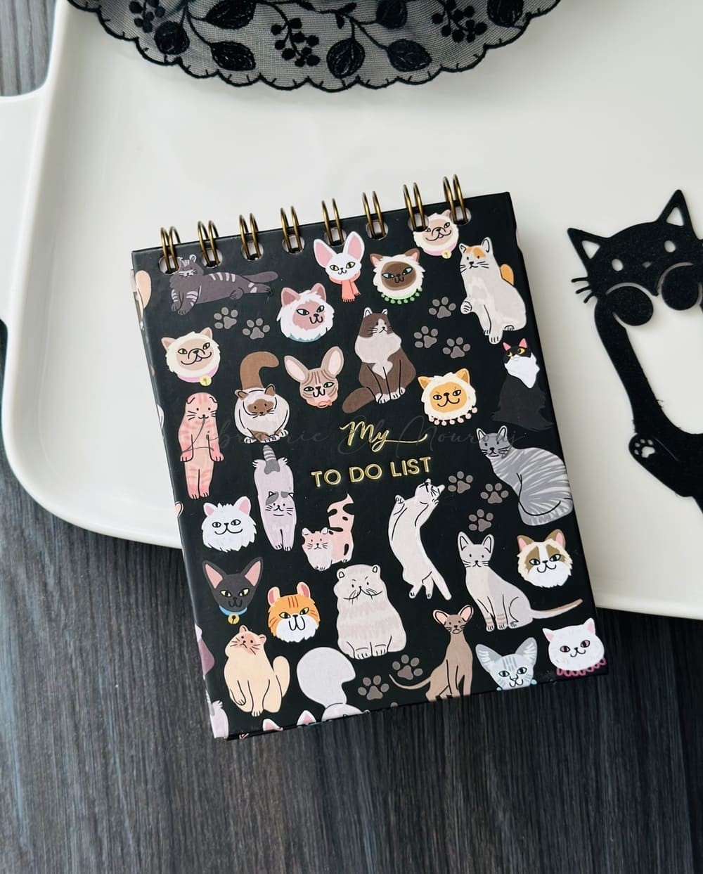 Mini To Do List Motif Chats Cute & Noir Chic by Printme