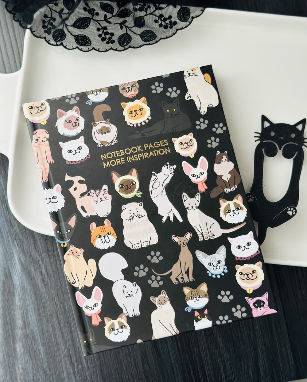 Notebook "More Inspiration" – Motif Illustration Chats Cute & Noir Chic by Printme