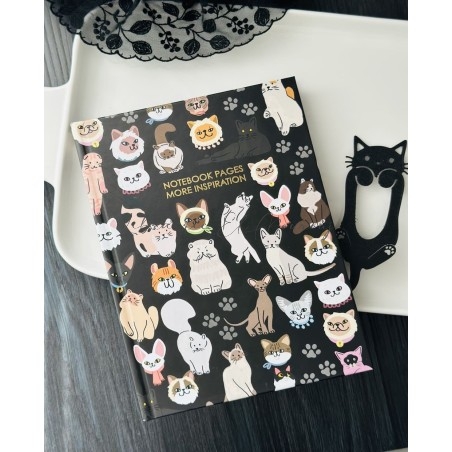 Notebook "More Inspiration" – Motif Illustration Chats Cute & Noir Chic by Printme
