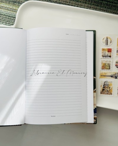 Notebook "More Inspiration" – Motif Timbres & Voyage Vintage Vert Olive by Printme