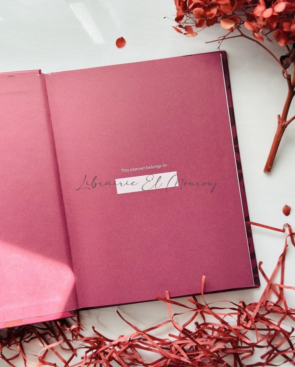 Daily Planner "Bigger Dreams" – Motif Léopard Vieux Rose & Bordeaux by Printme